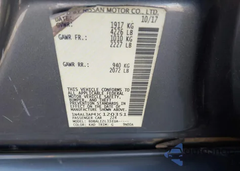 2018 Nissan Altima 2.5 Sv from USA, damaged, VIN 1N4AL3AP4JC120351